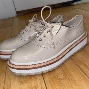 Zara platform beige oxfords